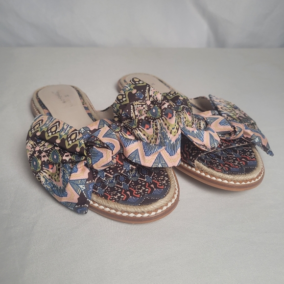 Caslon Shoes - Caslon Boho Slipon Slide Sandal Bow Detail Hardsole Size 9.5M
